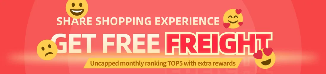 Kakobuy share programme poster: share shopping experience, get free freight, uncapped monthly ranking